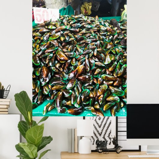 緑のリップ付きムール貝の販売 ポスター (ホームオフィス)