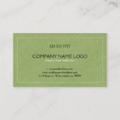 緑のリネンのテクスチャパターン 名刺 (裏面)