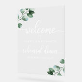 緑のリハーサルのディナーウェルカム アクリルサイン (傾斜)