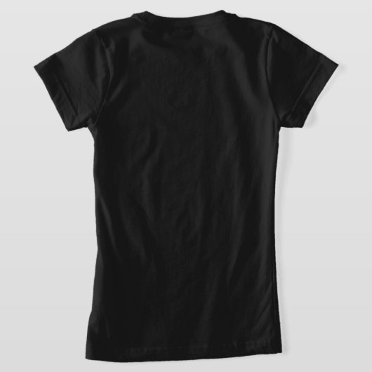 緑のリボンが付いた黒シャツ Tシャツ (レイダウン裏面)