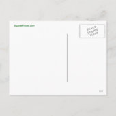 緑のリボンが付いている赤と白の水玉模様 シーズンポストカード (裏面)