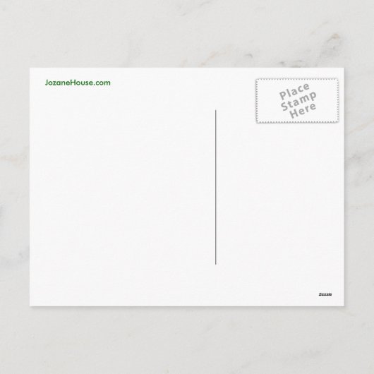 緑のリボンが付いている赤と白の水玉模様 シーズンポストカード (裏面)