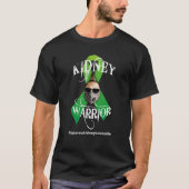 緑のリボンの腎臓の戦士-暗いワイシャツ Tシャツ (正面)