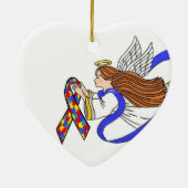 "緑のリボン"の認識度の天使 セラミックオーナメント (裏面)