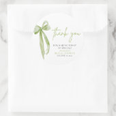 緑のリボン 彼女は結婚する ブライダルシャワーのステッカー ラウンドシール (バッグ)