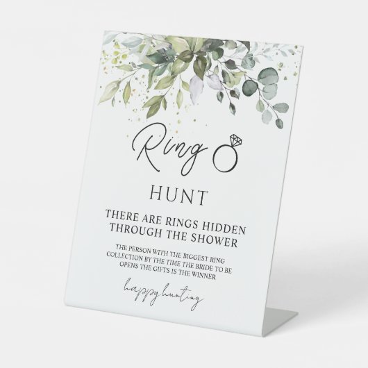 緑のリングや輪狩りブライダルシャワーゲーム 台座サイン (正面)