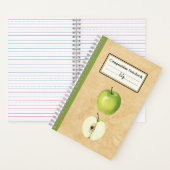 緑のリンゴと半分の組パーソナライズされた成 ノートブック (内側)