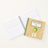 緑のリンゴと半分の組パーソナライズされた成 ノートブック (内部)