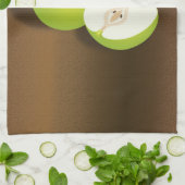 緑のリンゴと半分の静物生活 キッチンタオル (折り畳み)