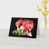 緑のリンゴと牡丹のグリーティングカード カード (黄色い花)