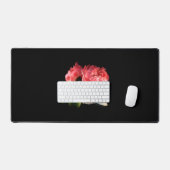 緑のリンゴのピンクの牡丹の写真 デスクマット (キーボード&マウス)