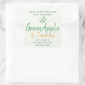 緑のリンゴの手でレターミント大豆キャンドルのラベル スクエアシール (バッグ)