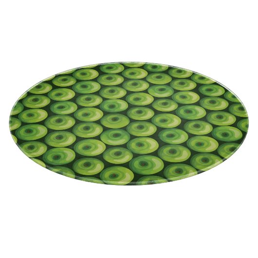 緑のリンゴの模様 カッティングボード (角)
