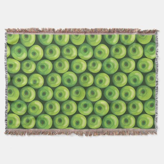 緑のリンゴの模様 スローブランケット (正面)