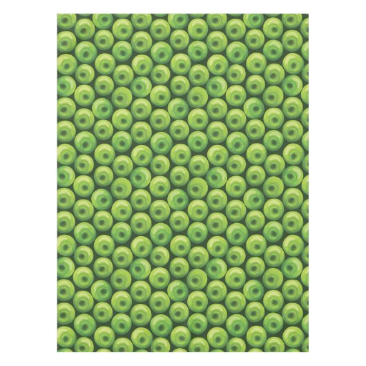 緑のリンゴの模様 テーブルクロス (正面)