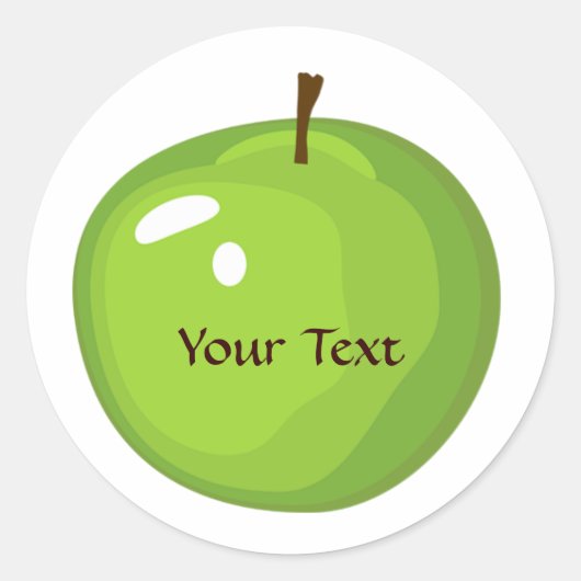 緑のリンゴラベル ラウンドシール (正面)