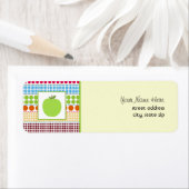 緑のリンゴ数々の色の水玉模様先生 ラベル (インサイチュ)