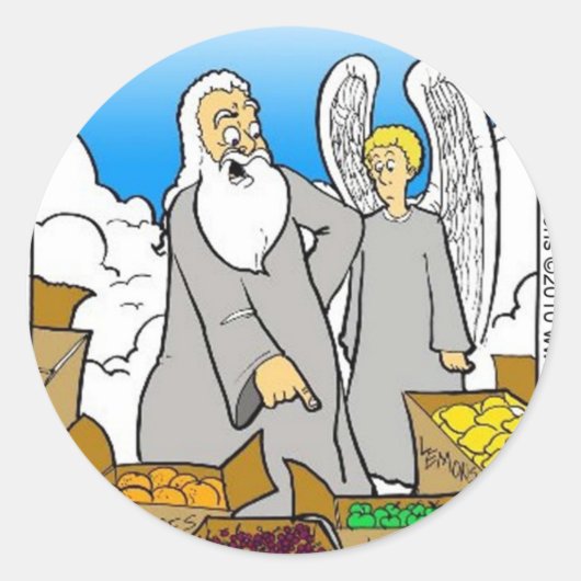 緑のリンゴ面白いマグカードティー&ギフト ラウンドシール (正面)