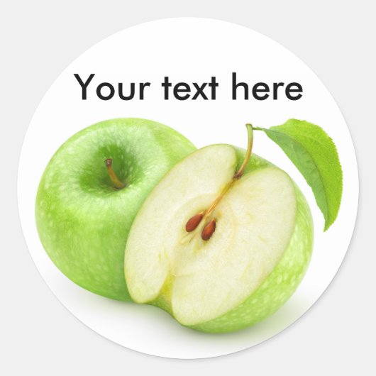 緑のリンゴ ラウンドシール (正面)