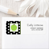 緑のリンゴ/黒(白水玉模様) ラベル (インサイチュ)