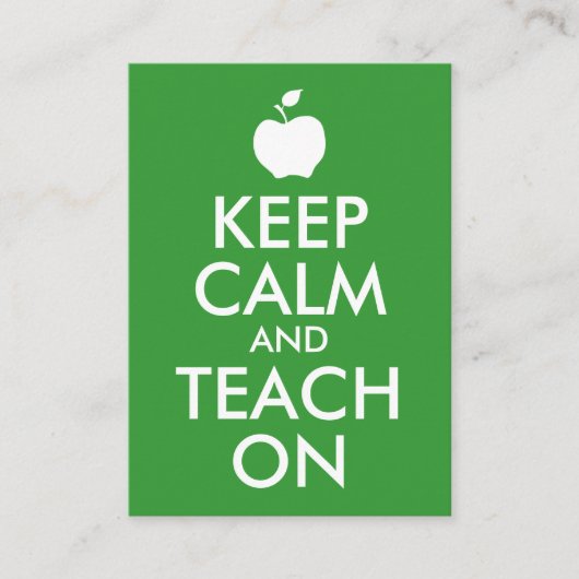 緑のリンゴ Keep Calm and Teach On 名刺 (正面)