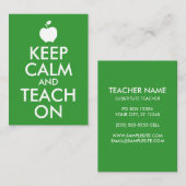 緑のリンゴ Keep Calm and Teach On 名刺 (正面/裏面)