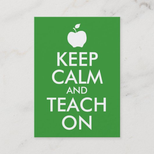 緑のリンゴ Keep Calm and Teach On 名刺 (正面)