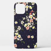 緑のリーを持つピンクの黄色と茶色の小さな花 Case-Mate iPhoneケース (裏面)