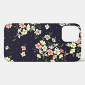 緑のリーを持つピンクの黄色と茶色の小さな花 Case-Mate iPhoneケース (裏面 (横))