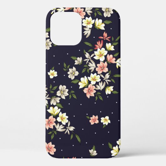 緑のリーを持つピンクの黄色と茶色の小さな花 Case-Mate iPhoneケース (裏面)