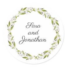 緑のリースとブルゴーニュの花 | 結婚s