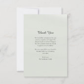 緑のリースと金ゴールドクロスカトリック葬儀 サンキューカード (裏面)