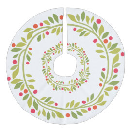 緑のリースの一致のホワイトクリスマスの木のスカート フェイクリネンツリースカート