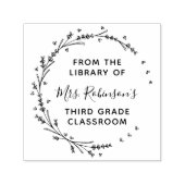 緑のリースの図書室から セルフインキングスタンプ (デザイン)