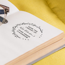 緑のリースの図書室から セルフインキングスタンプ