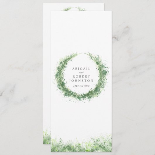 緑のリースの水の色のアートのセージ緑 メニュー (正面/裏面)