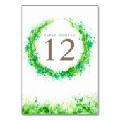 緑のリースの水の色のアートテーブル番号 テーブルナンバー (裏面)