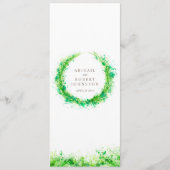 緑のリースの水の色のアートメニュー メニュー (正面)