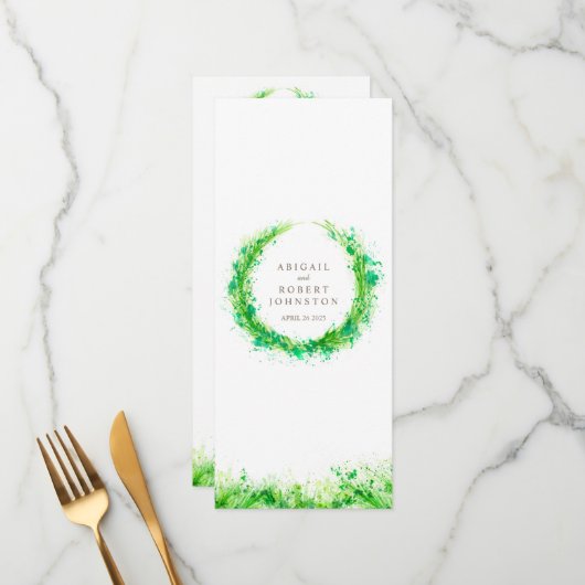 緑のリースの水の色のアートメニュー メニュー (正面/裏面インサイチュ)