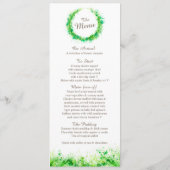 緑のリースの水の色のアートメニュー メニュー (裏面)