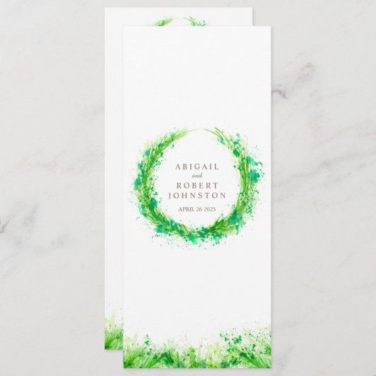 緑のリースの水の色のアートメニュー メニュー (正面/裏面)