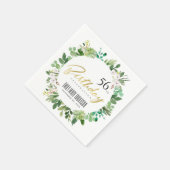 緑のリースの葉の水の色ANY AGE誕生日 スタンダードカクテルナプキン (角)