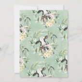 緑のリースイエローフローラファームベイビーシャワー 招待状 (裏面)