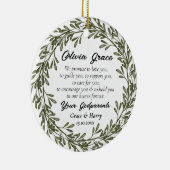 緑のリースゴッド保護者がゴッドチャイルドに約束 セラミックオーナメント (右)
