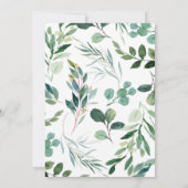 緑のリースサファリアニマルズベビーシャワー 招待状 (裏面)