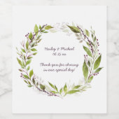 緑のリースダークパープルベリーズワインラベル ワインラベル (シングルラベル)