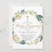 緑のリースナースピンニング卒業 招待状 (正面)