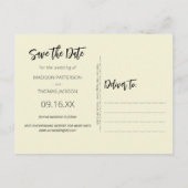 緑のリースバタフライウェディングデートを保存 案内ポストカード (裏面)