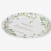 緑のリースバプテスマ ペーパープレート (アングル)