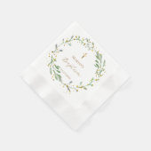 緑のリースバプテスマ 縁ありカクテルナプキン (角)